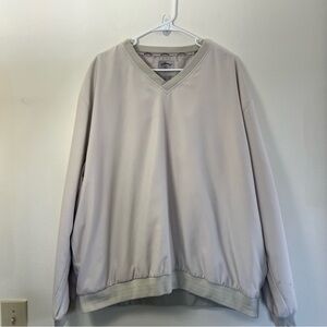 Callaway Men's V-Neck Pullover Windbreaker in Light Beige